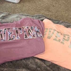 2- VS PINK long sleeve shirts